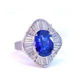 Lot #8028 Blue Sapphire Ring with Diamonds