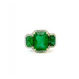 Lot #8115 Emerald & Diamond Ring