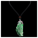 Lot #9067 Jadeite Jade Pendant with Diamonds-GIA Certified