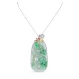 Lot #9079 Jadeite Jade Pendant with Diamonds-GIA Certified