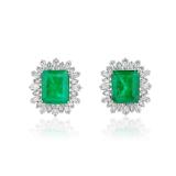 Emerald and Diamond Earrings