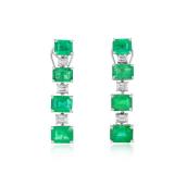 Lot #8237 Emerald & Diamond Earrings-GIA Certified