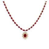 Lot #8261 Ruby & Diamond Necklace