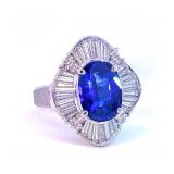 Lot #8028 Ceylon Sapphire & Diamond Ring