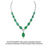 Lot #8144 Emerald & Diamond Chandelier Necklace