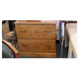 wide wooden file cabinet