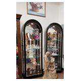 2 black laquered china cabinets