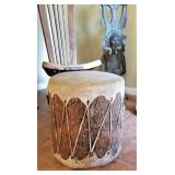 Unusual Drum wrapped in bark