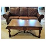 Leather loveseat available