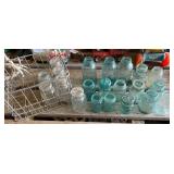 Blue and Clear Mason Jars