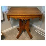 Eastlake Style Oak Hall Table