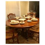 Dining Table - Oval with Leaf and 6 Rush Chairs