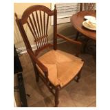 Dining Table - Oval with Leaf and 6 Rush Chairs