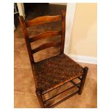 Primitive Ladderback Chair with Cane Seat