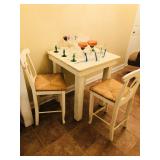 Small Square Pub Table with Tall Stools