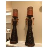 Set of 2 Candleholders with Candles