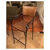 Set of 3 Cane Weaved Barstools