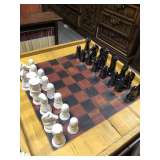 Rustic Checkerboard with Chess Pieces!