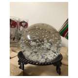 Bubble Glass Paperweight on Stand