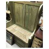 Shabby Green Hall Bench