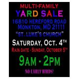 Multi-Family Yard Sale - Monkton MD