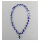 Oscar Friedman Platinum Tanzanite & Diamond Necklace. Necklace