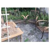 Metal patio set with huge over head Arbor for back yard shade and fun