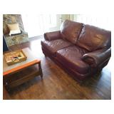 Leather loveseat