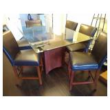 dinning room glass top tall table