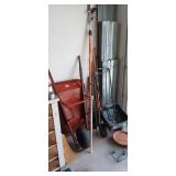 wheel barrel, saw pole