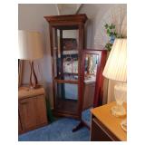 Curio and Mirrored Jewelry Stand