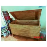 blanket chest, open