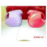 red and pruple Fiestaware pitcher