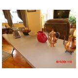 red Fiestaware copper tea pot
