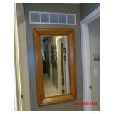 wood frame hall mirror