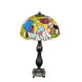 Vintage Tiffany Style Stained Glass Table Lamp