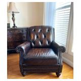 Havertys Westbury Brown Leather Bailey Chair.