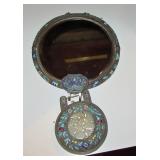 Jade and cloissone mirror