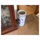 Blue Transferware Umbrella Stand