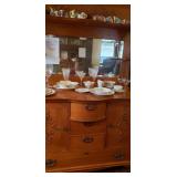 $900 Early 1900s Oak Mirrored Sideboard