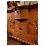 $900 Early 1900s Oak Mirrored Sideboard