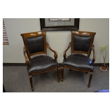$125ea Black Vinyl Arm Chairs w/Brad Trim