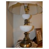Vintage Hobnail Milk Glass Lamp