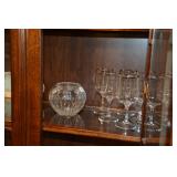 Lead Crystal Rose Bowl