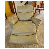 Lazy Boy Leather Recliner, glides & swivels