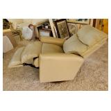 Lazy Boy Leather Recliner, glides & swivels
