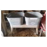 Double Wash Tub Stand