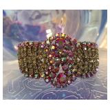 AB Black Ice Hinged Clamp Bracelet 