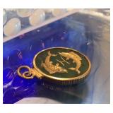 14K Jade Pisces Charm Fob