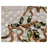 Green Foiled Art Glass Bead